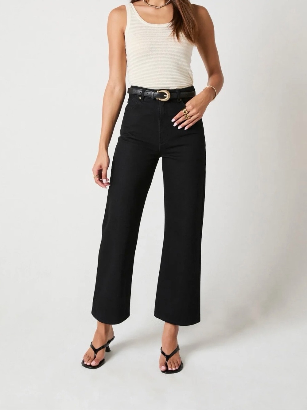Rolla’s Heidi High-Rise Loose Straight Jeans in Distressed Black
